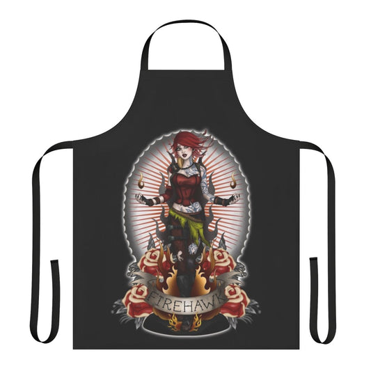 Borderlands-inspired Firehawk apron featuring the iconic character Lilith
