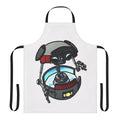 Gortys robot from the Borderlands video game series featured on an embroidered apron
