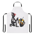 Borderlands-inspired apron featuring characters like Zer0 and Claptrap