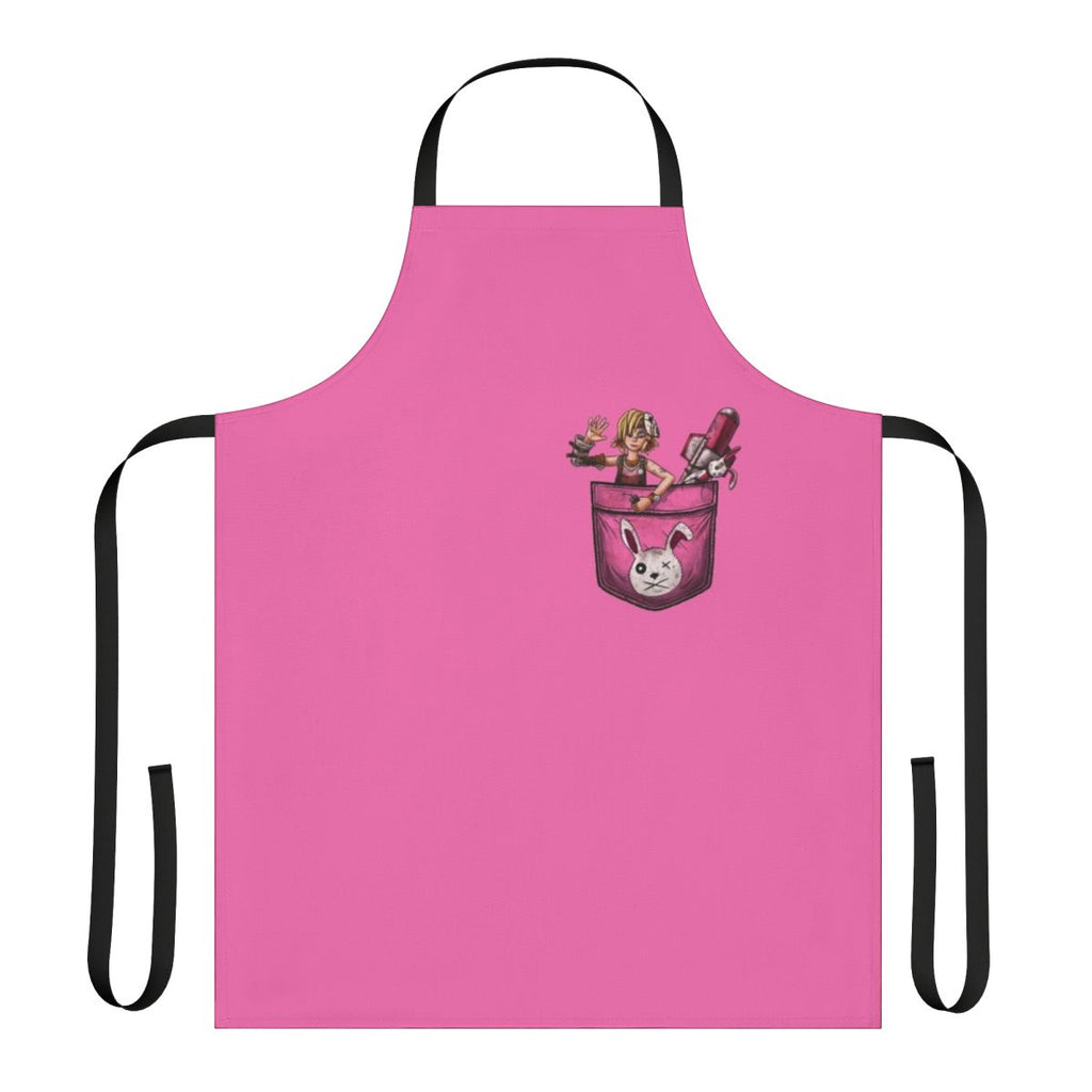 A pocket-sized apron featuring a whimsical Tiny Tina design, perfect for Borderlands fans.