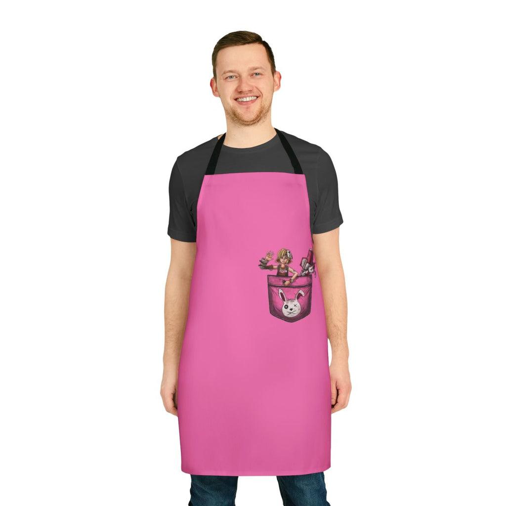 A pocket-sized apron featuring a whimsical Tiny Tina design, perfect for Borderlands fans.