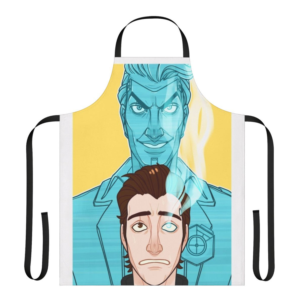 Borderlands-themed apron with Rhys character design