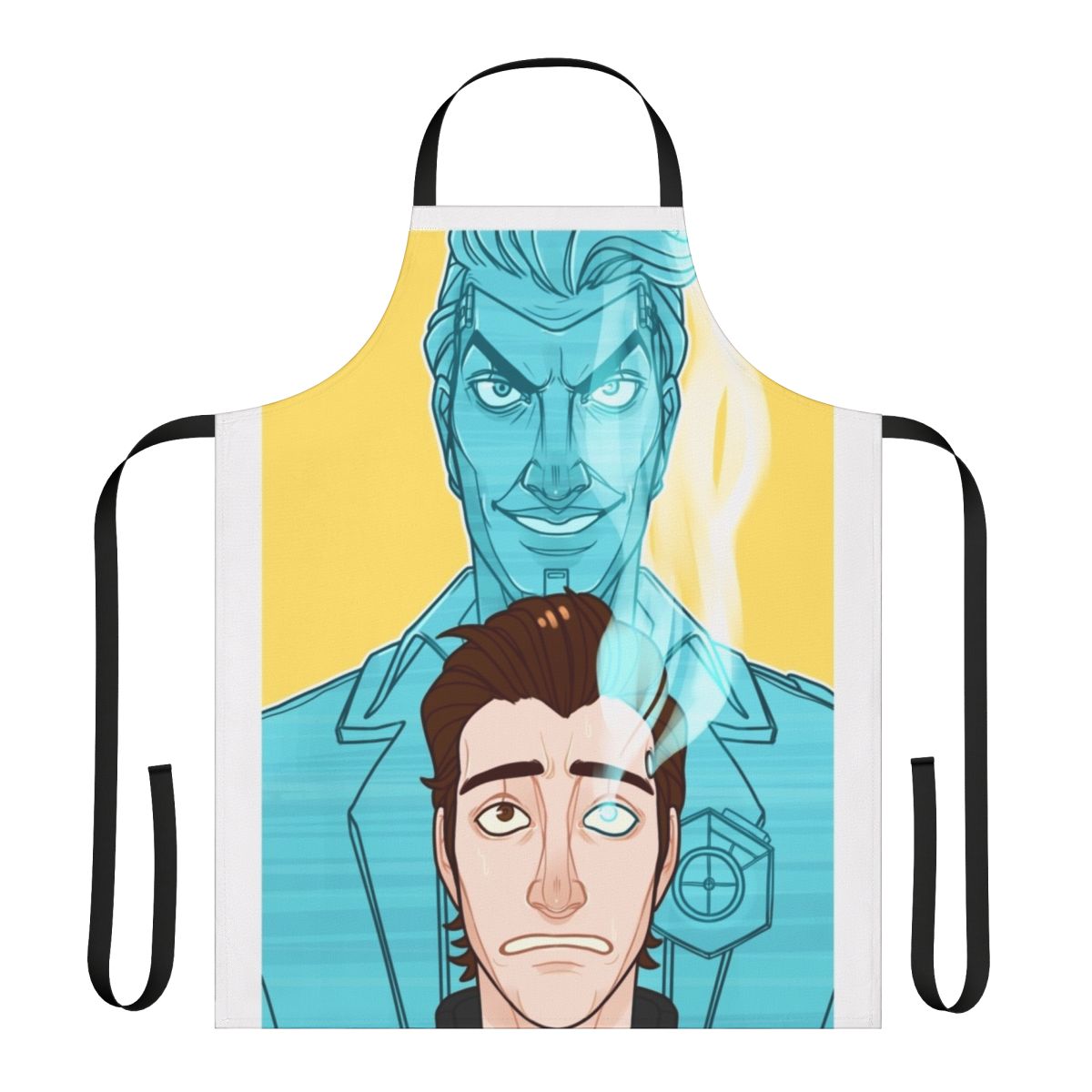 Borderlands-themed apron with Rhys character design