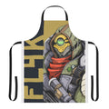 Borderlands-inspired apron featuring the character FL4K, a robot sniper