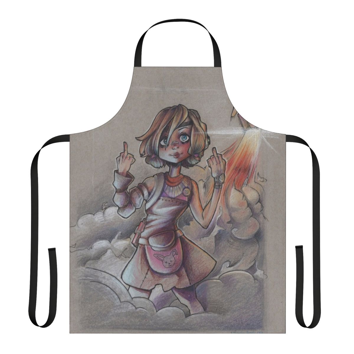 Borderlands-themed apron featuring the character Tiny Tina
