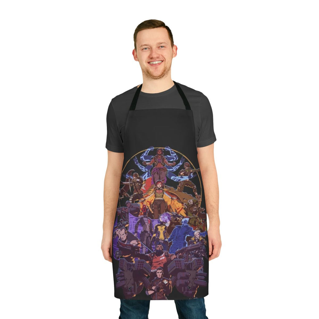 Borderlands-themed apron featuring the Vault Season design