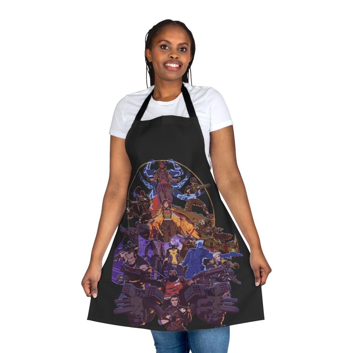 Borderlands-themed apron featuring the Vault Season design