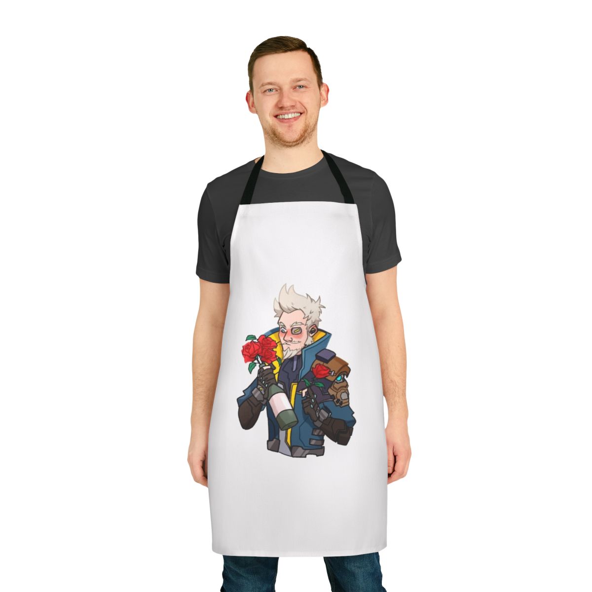Borderlands Zane-themed apron featuring the Operative character design