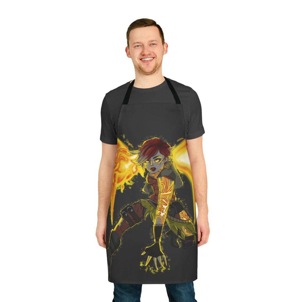 Borderlands-themed apron featuring Lilith's intense gaze