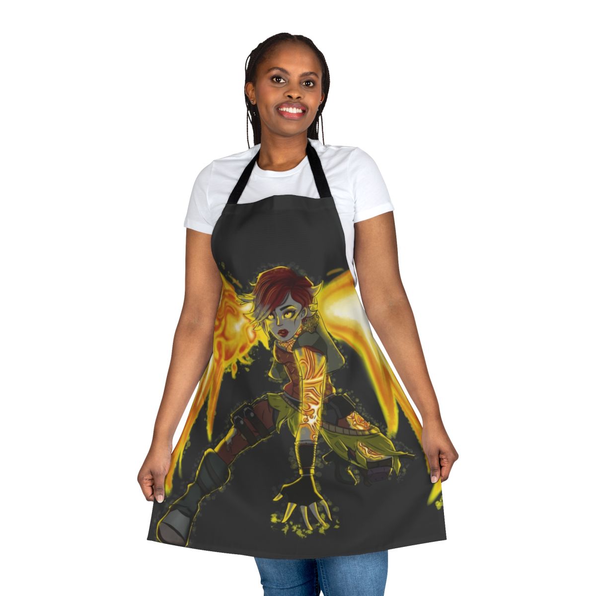 Borderlands-themed apron featuring Lilith's intense gaze
