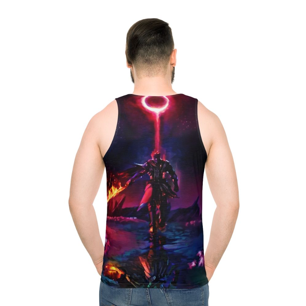 Dark fantasy "Boss of the Ring" unisex tank top with flame design