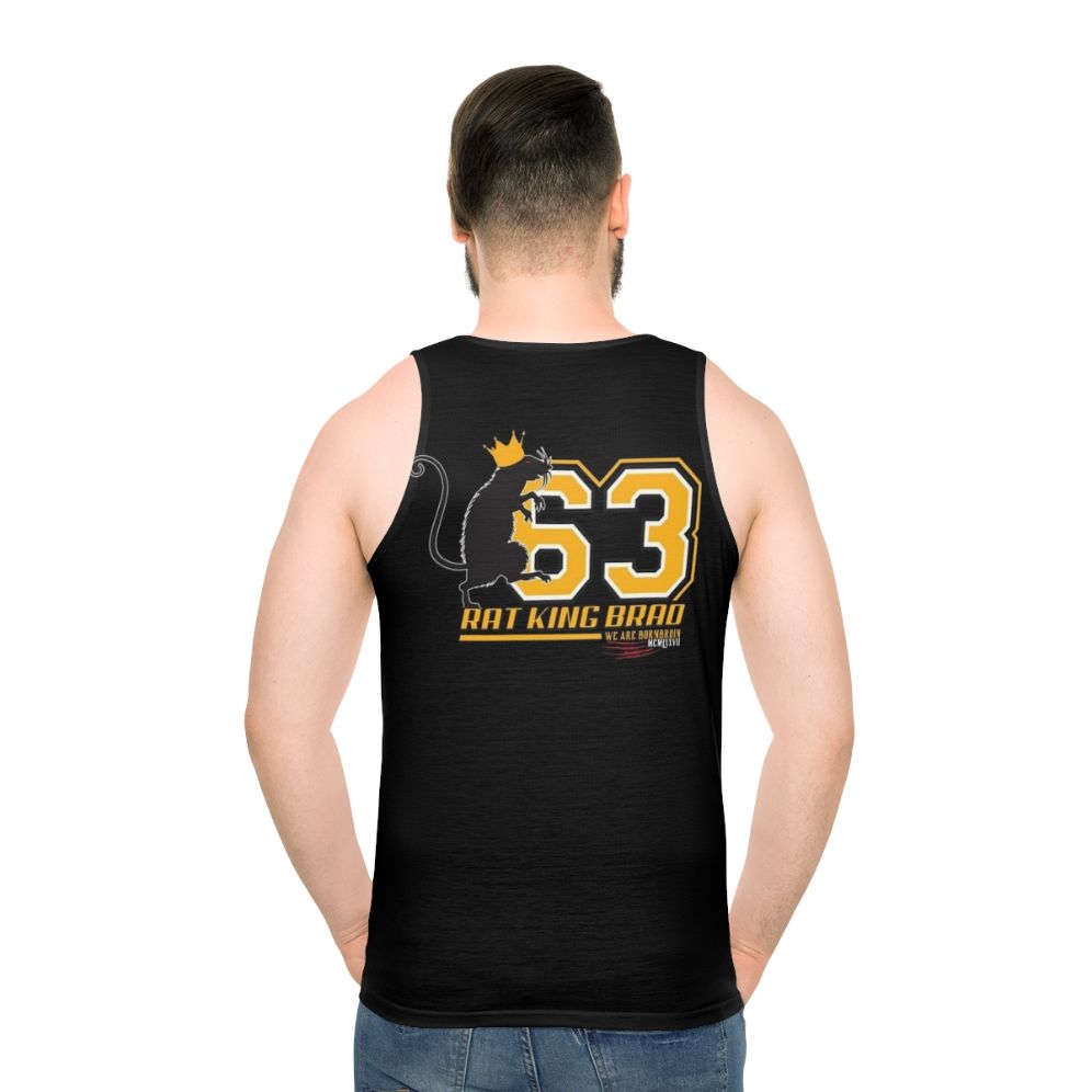 Boston sports fans unisex tank top with Rat King Brad design