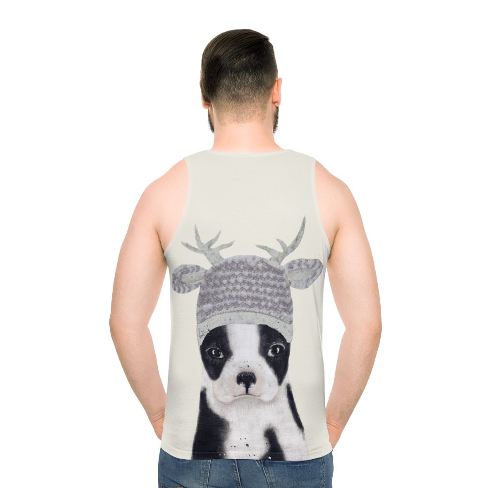 Unisex Boston Terrier Tank Top with Watercolor Dog Art