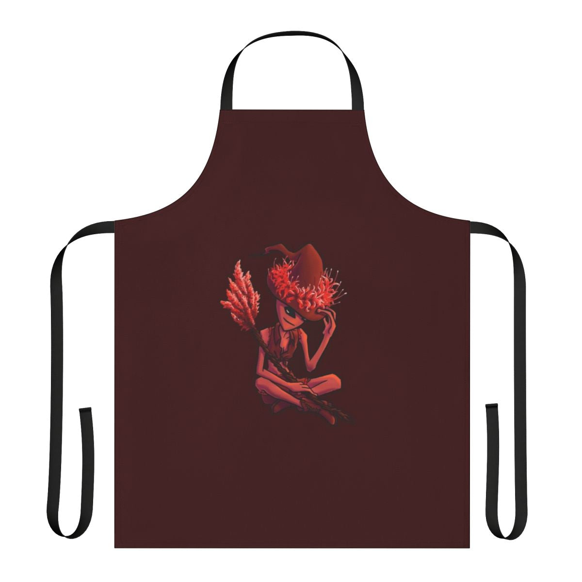 Botanical alien witch themed apron with plant-based design