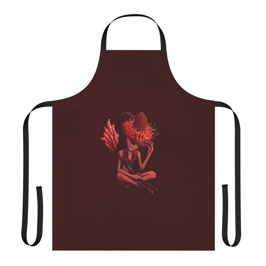 Botanical alien witch themed apron with plant-based design