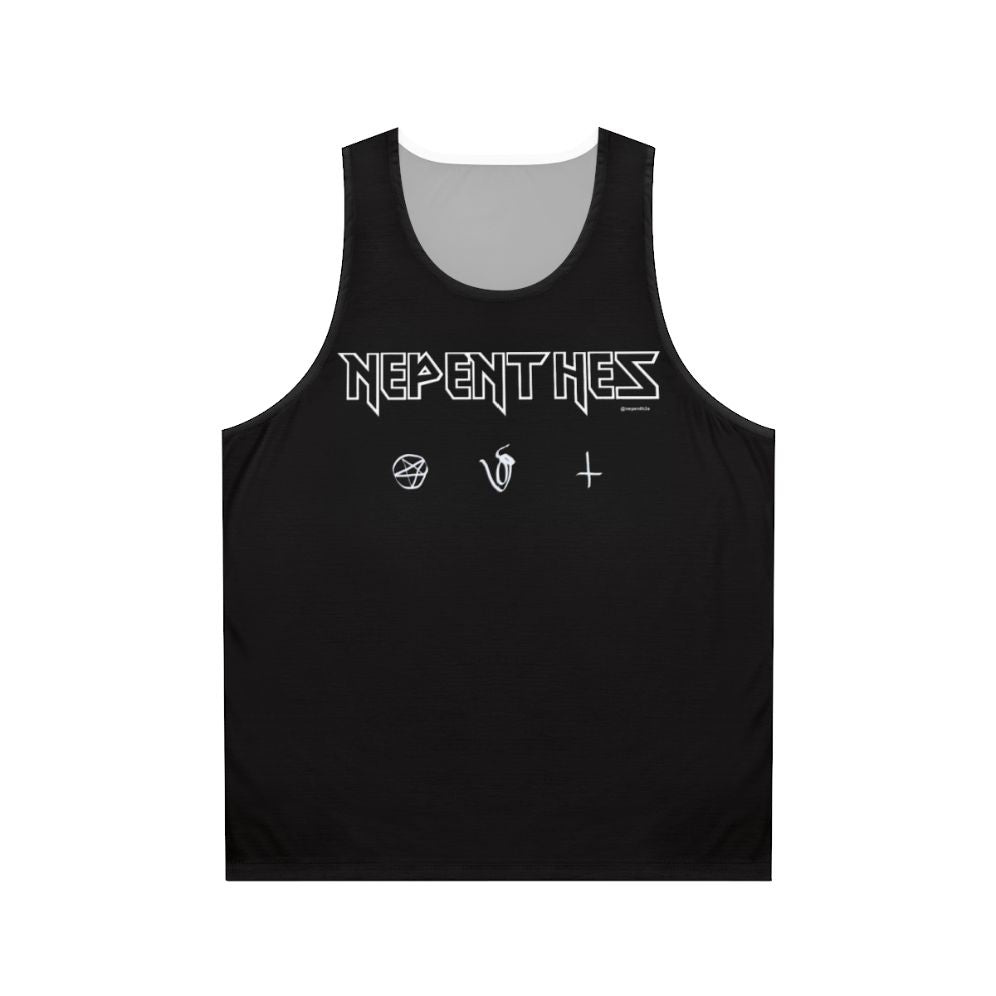 Unisex tank top with botanical carnivorous plant design