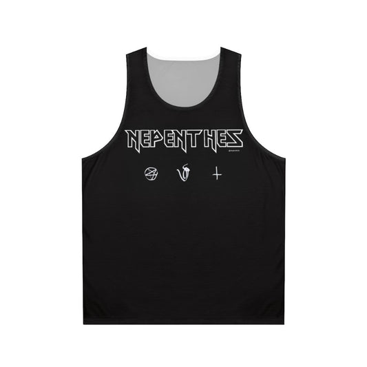 Unisex tank top with botanical carnivorous plant design
