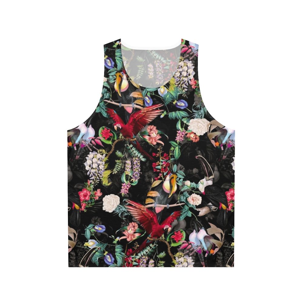 Botanical floral and birds unisex tank top