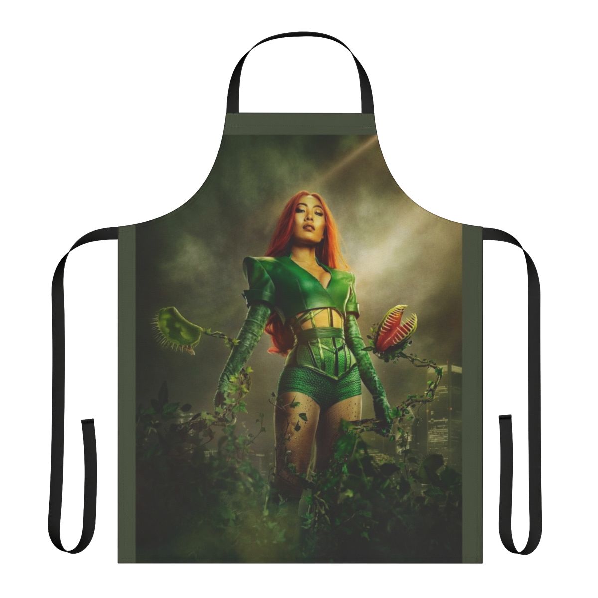 Poison ivy themed apron with a floral, botanical design