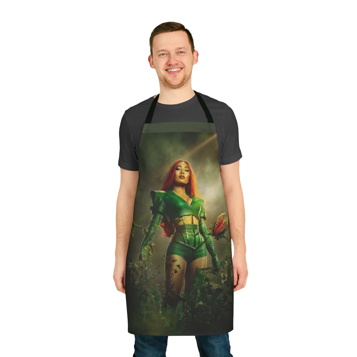 Poison ivy themed apron with a floral, botanical design