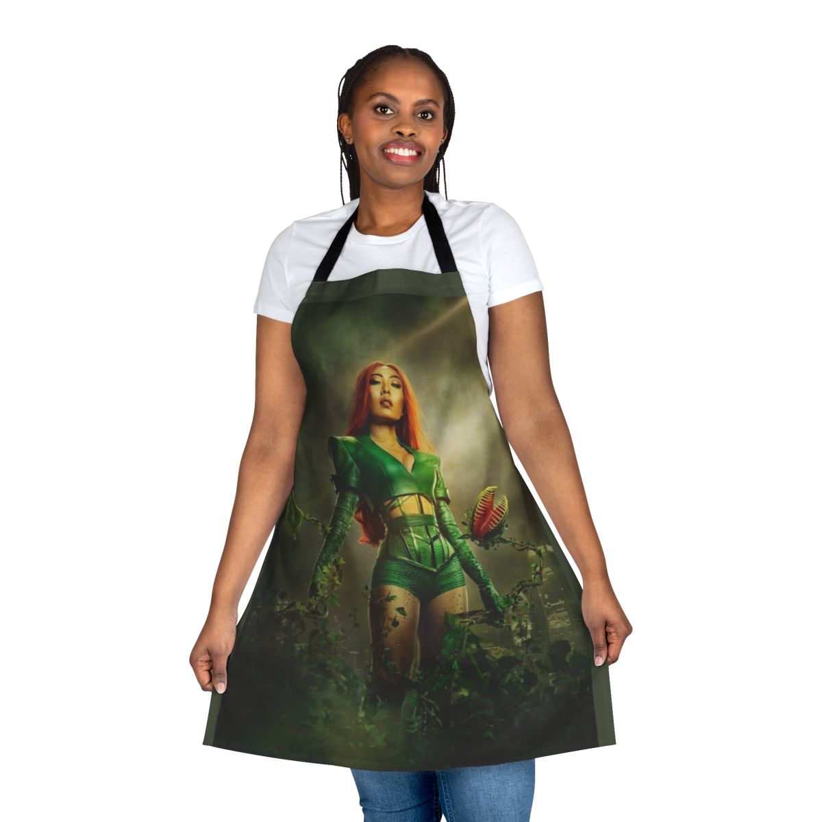 Poison ivy themed apron with a floral, botanical design