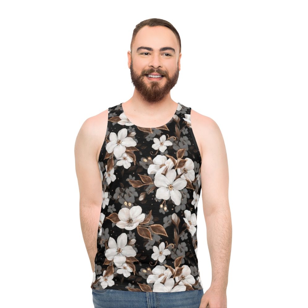 Botanical floral unisex tank top