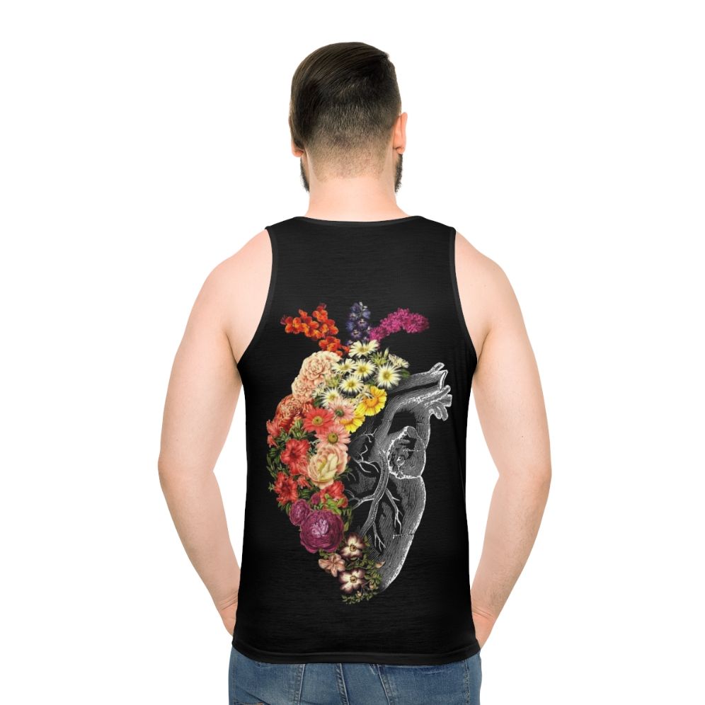 Floral anatomical heart tank top