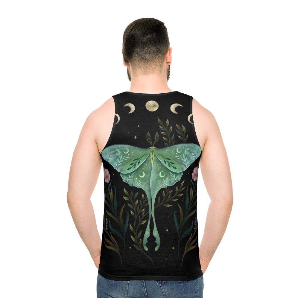 Luna and Forester Unisex Tank Top featuring a botanical and nocturnal design