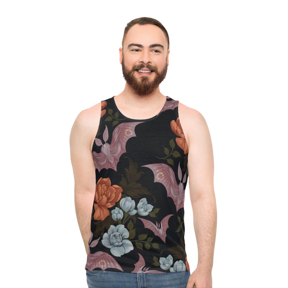 Botanical moths and night flowers unisex tank top
