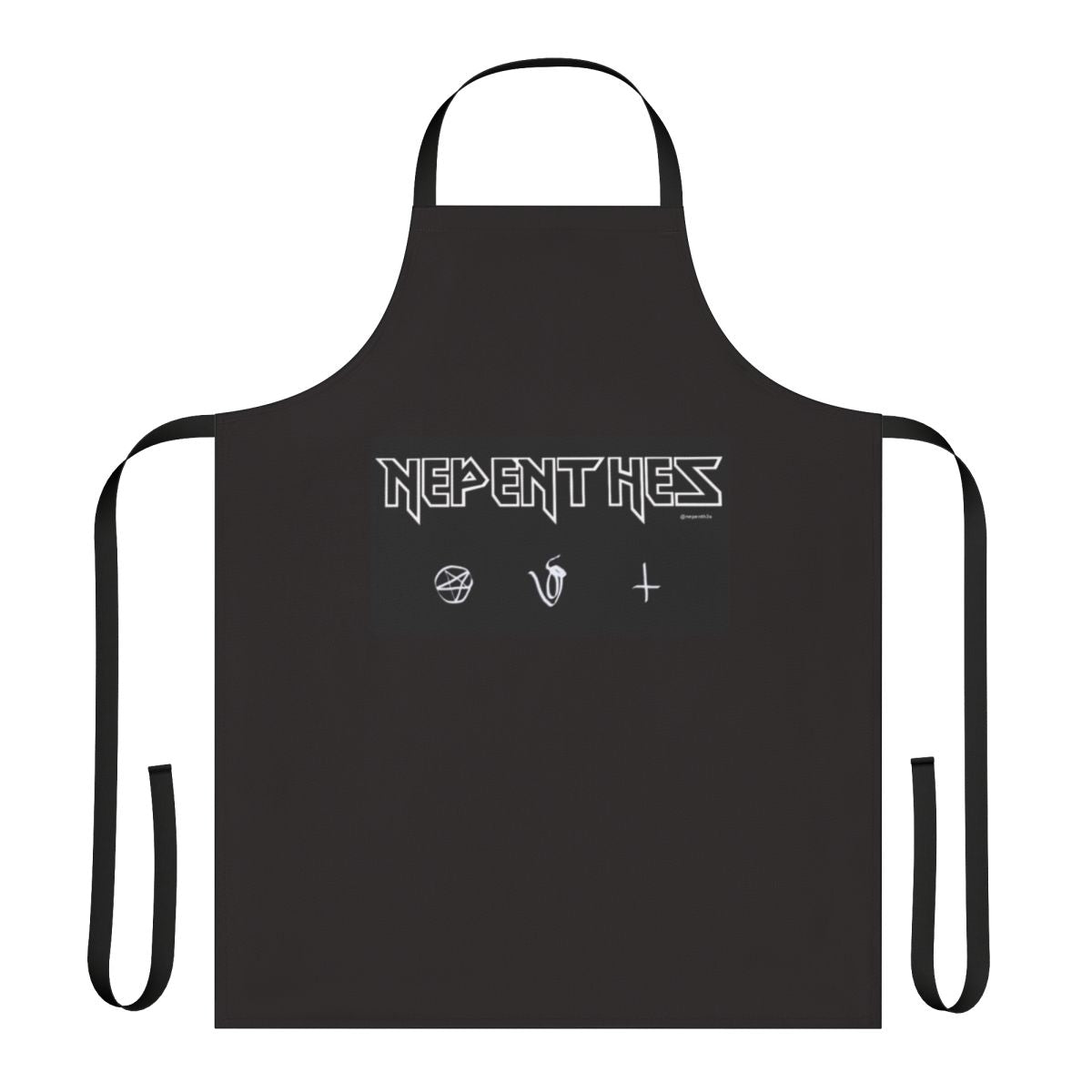Apron featuring an illustration of a nepenthes or pitcher plant, a type of carnivorous plant.