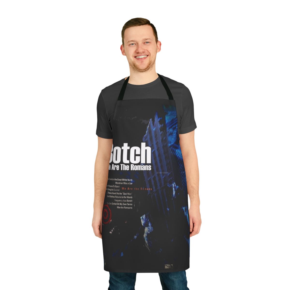 Hardcore metal-inspired apron with Botch graphic