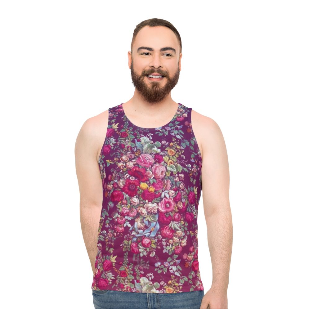 Bouquety floral retro unisex tank top