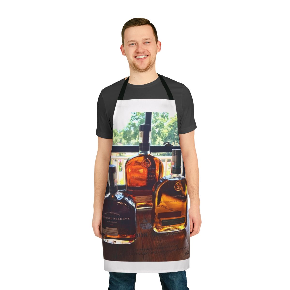Golden Bourbon Apron with Woodford Reserve Bourbon and Kentucky Derby Imagery