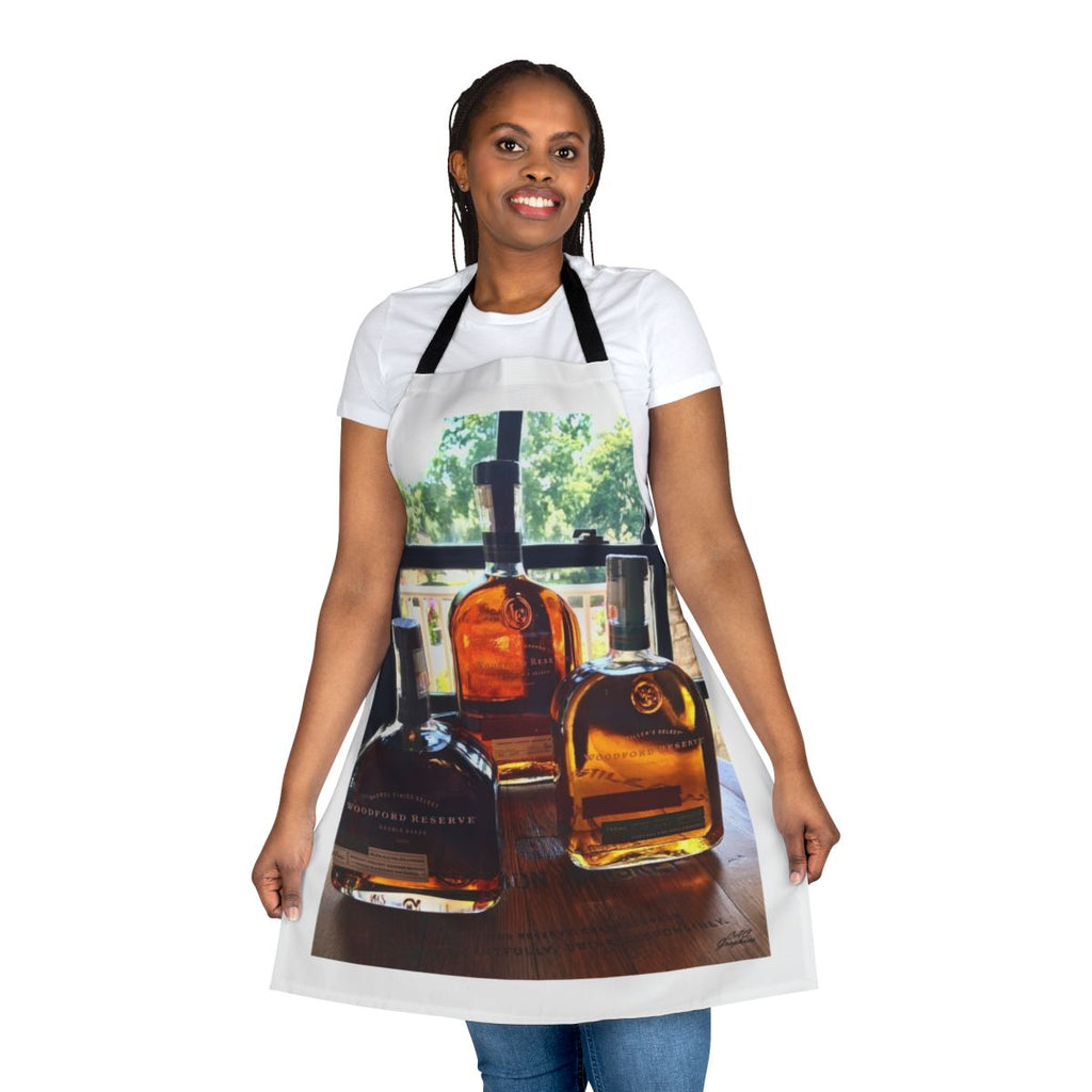 Golden Bourbon Apron with Woodford Reserve Bourbon and Kentucky Derby Imagery