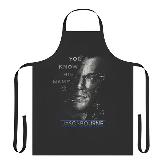 A high-quality apron featuring the Jason Bourne character from the acclaimed action movie series.
