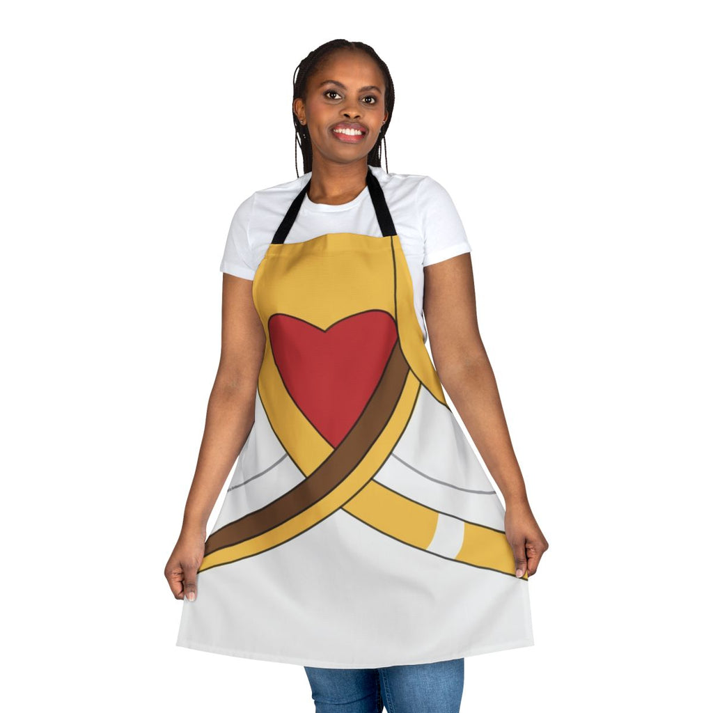 "She-Ra inspired bow armor design on an apron"