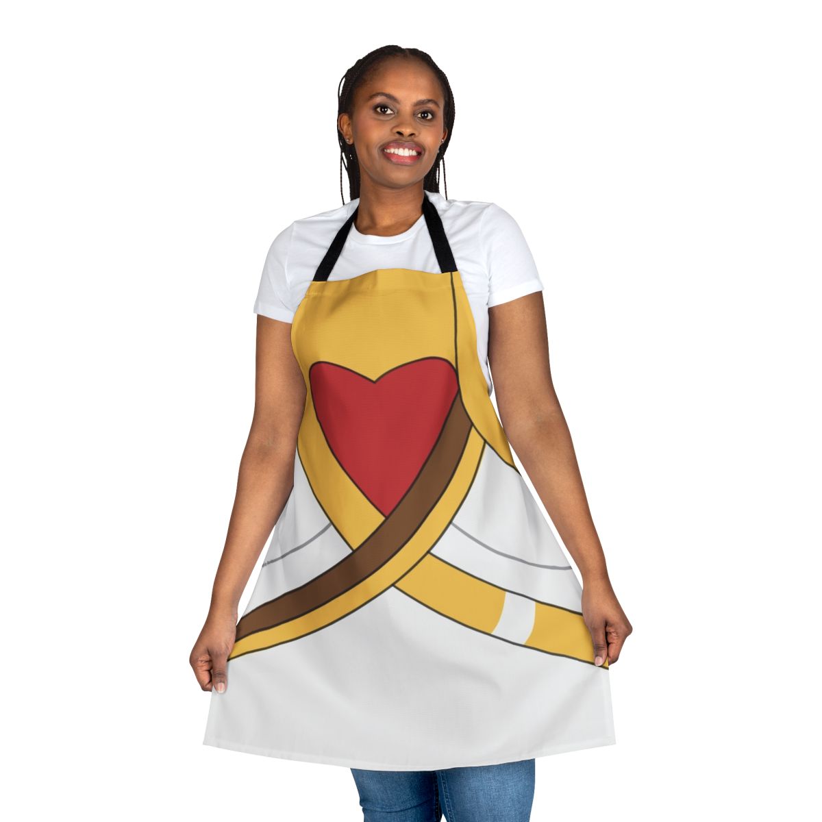 "She-Ra inspired bow armor design on an apron"
