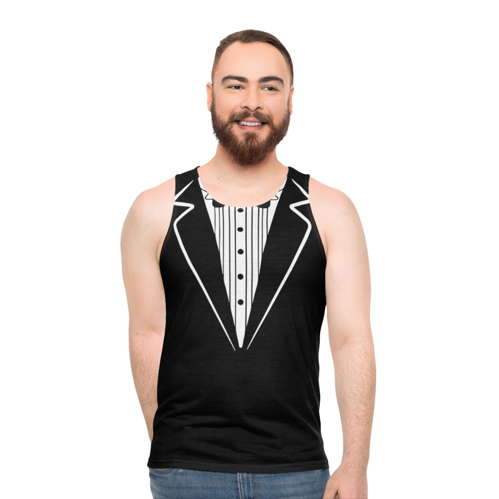 Bow tie tuxedo unisex tank top