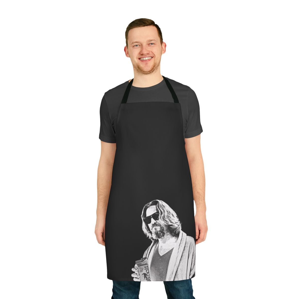 Bowling apron inspired by the cult classic film The Big Lebowski, featuring the character "The Dude"
