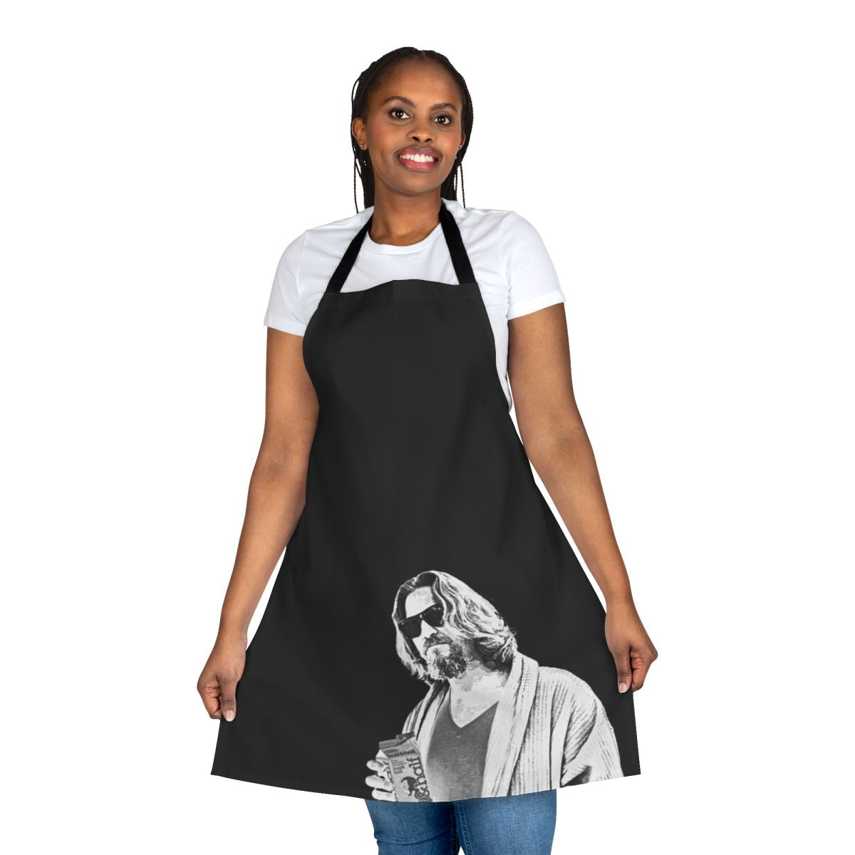 Bowling apron inspired by the cult classic film The Big Lebowski, featuring the character "The Dude"