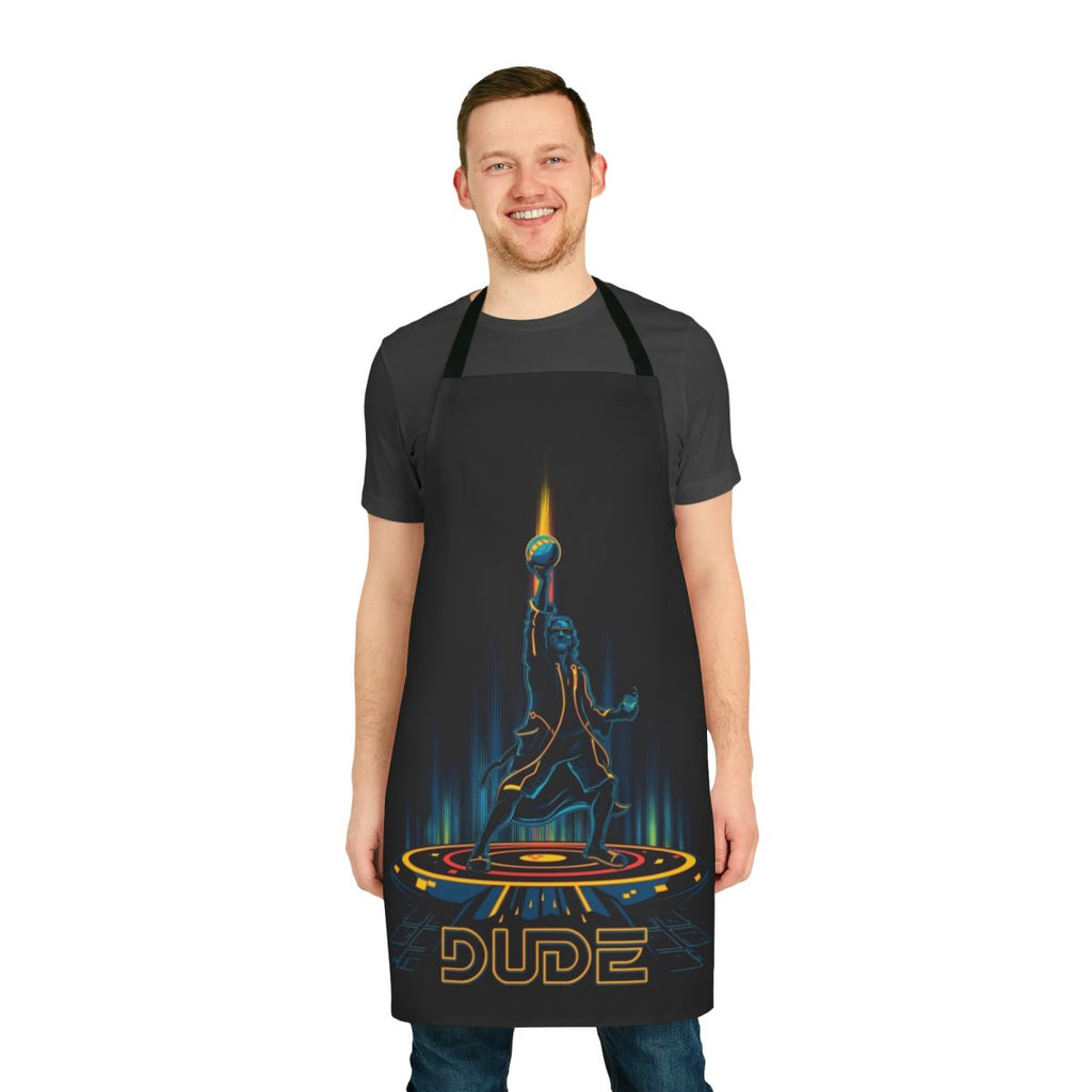 Bowling inspired funny apron with retro pop culture parody design