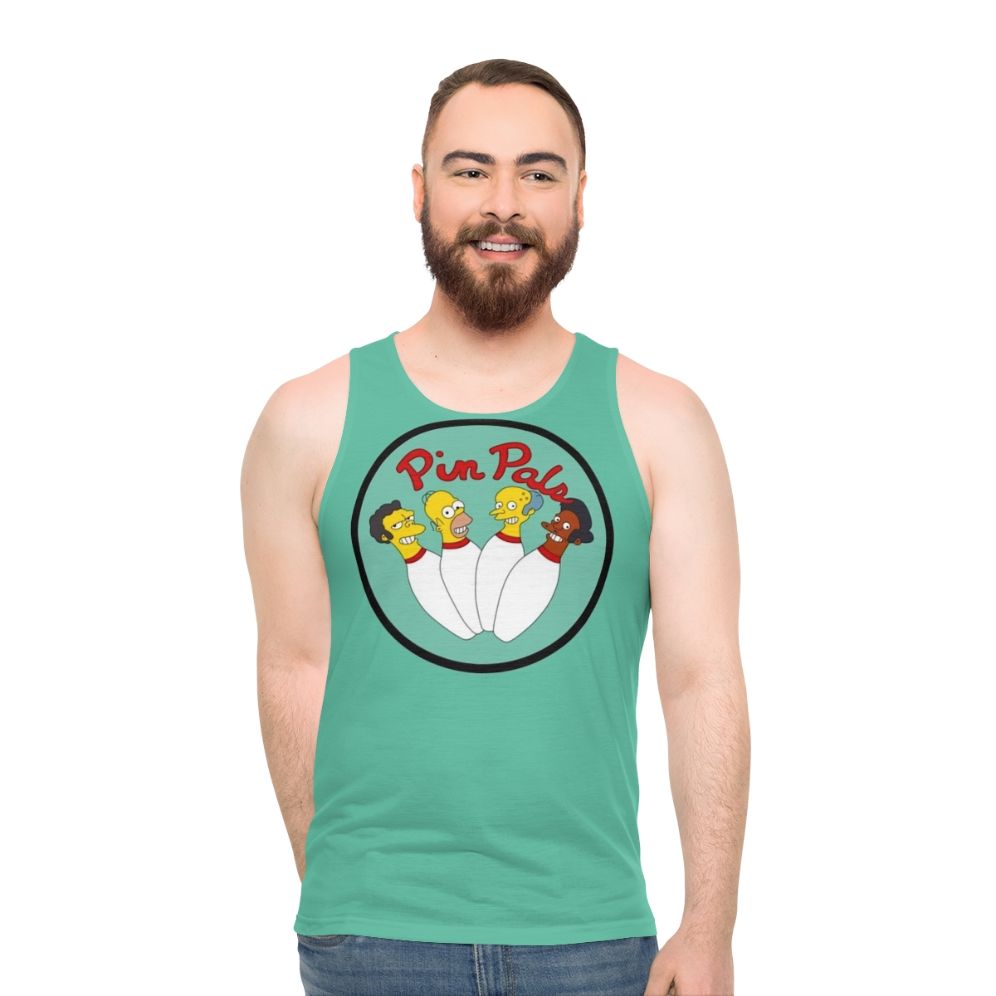 Bowling team friends wearing unisex tank top