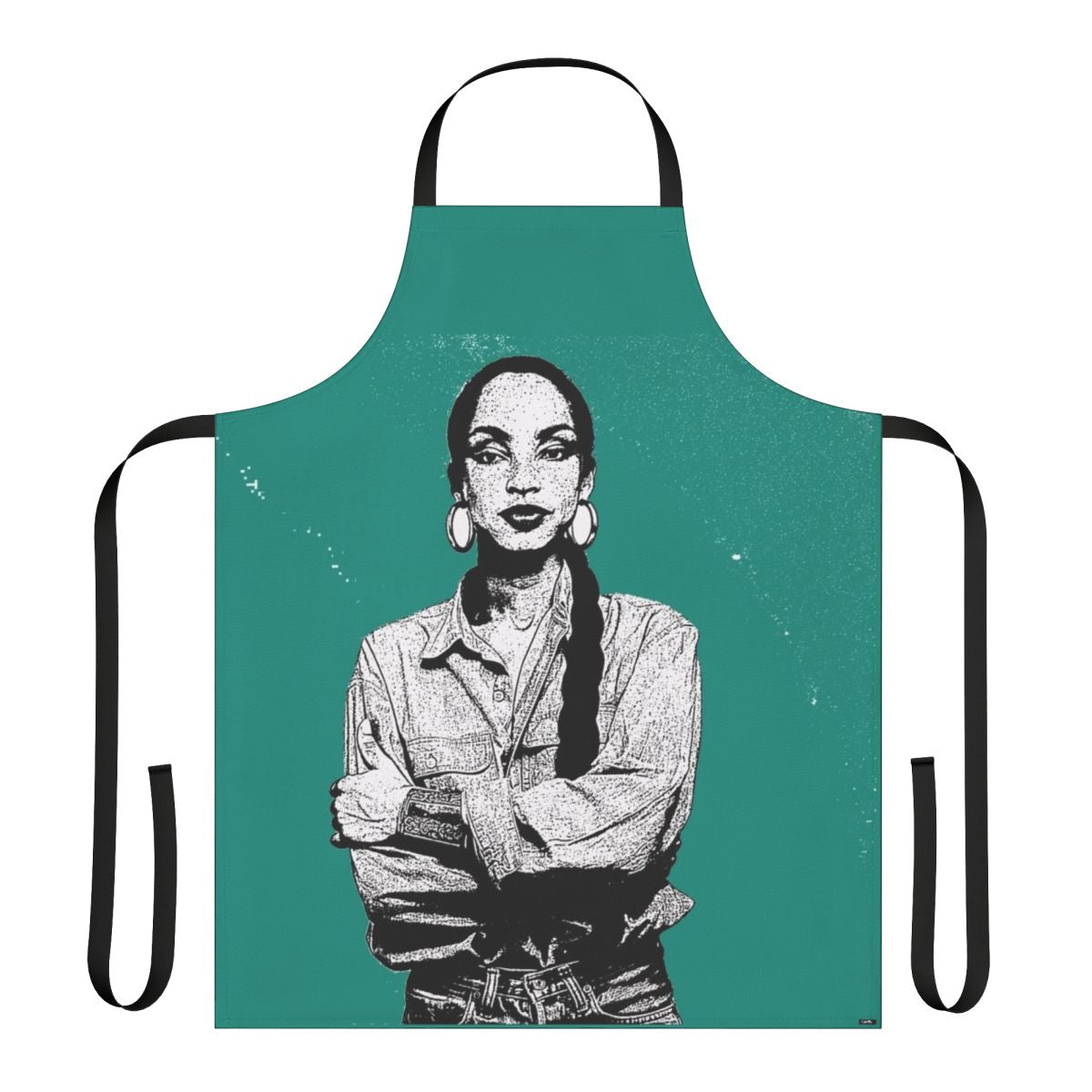 Braided apron with a design inspired by the iconic 80s soul singer Sade