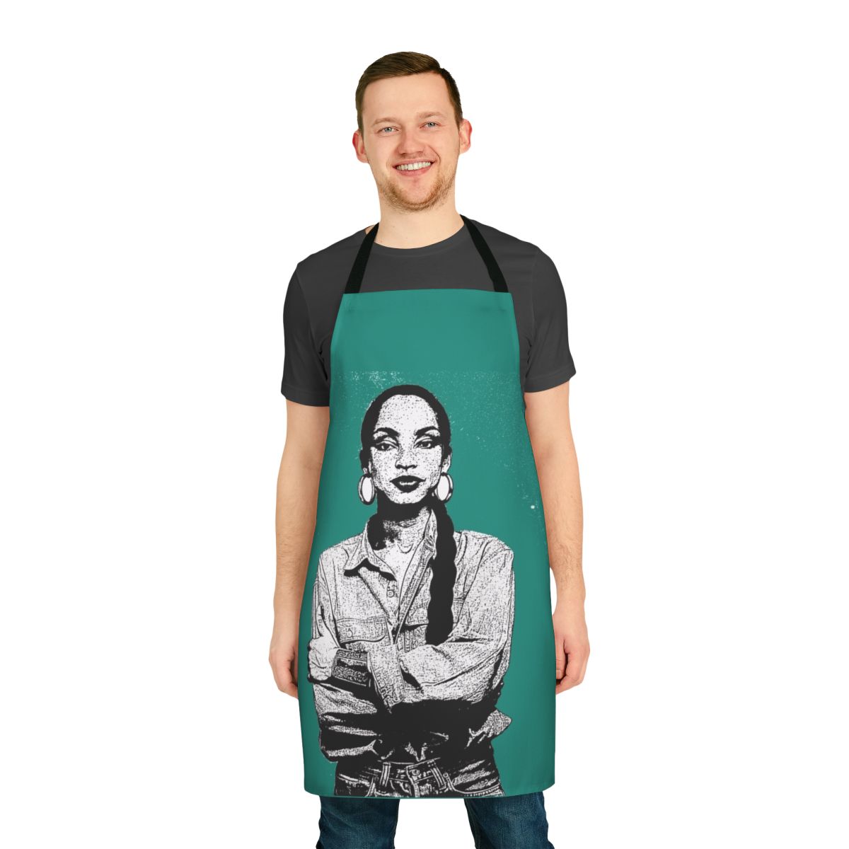 Braided apron with a design inspired by the iconic 80s soul singer Sade