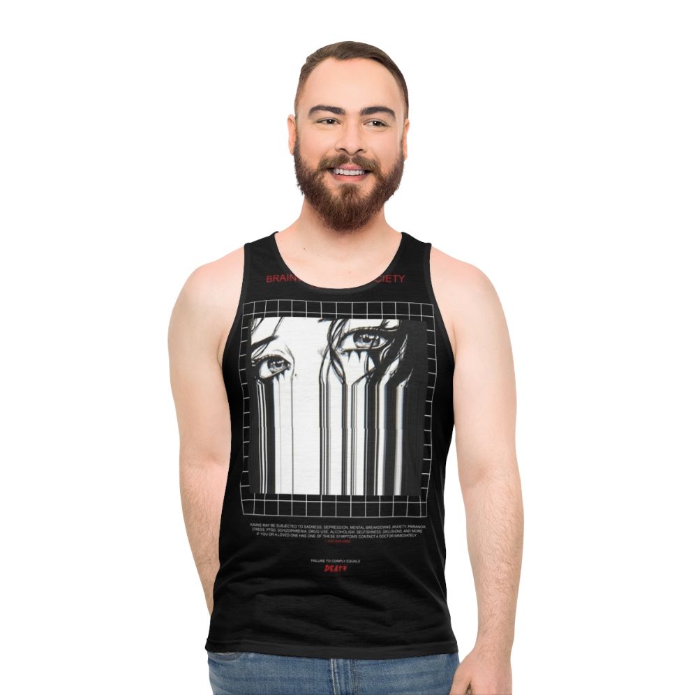 Brainwashed Society Unisex Tank Top with Goth and Vaporwave Aesthetic
