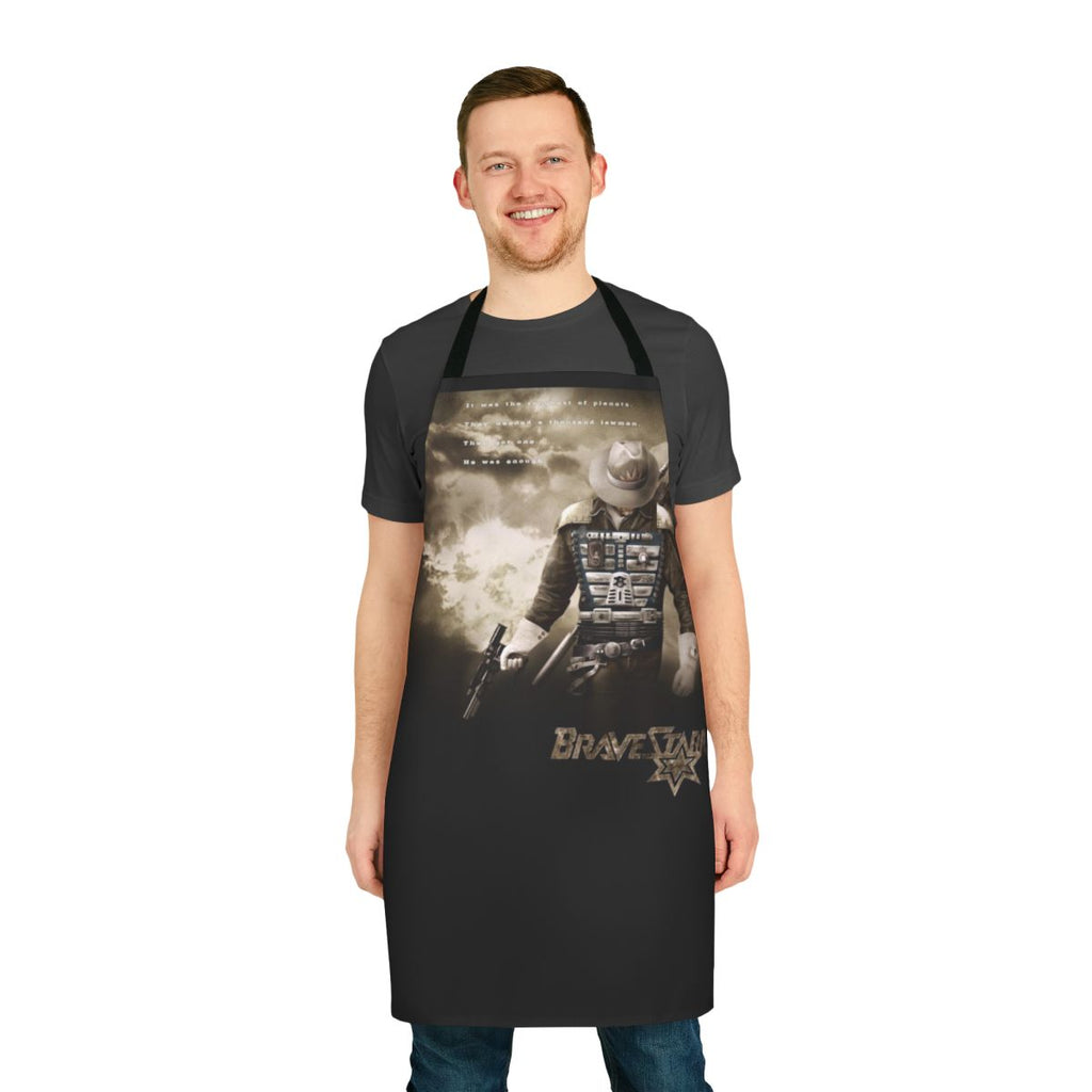 Brave cartoon apron featuring a whimsical cowboy design