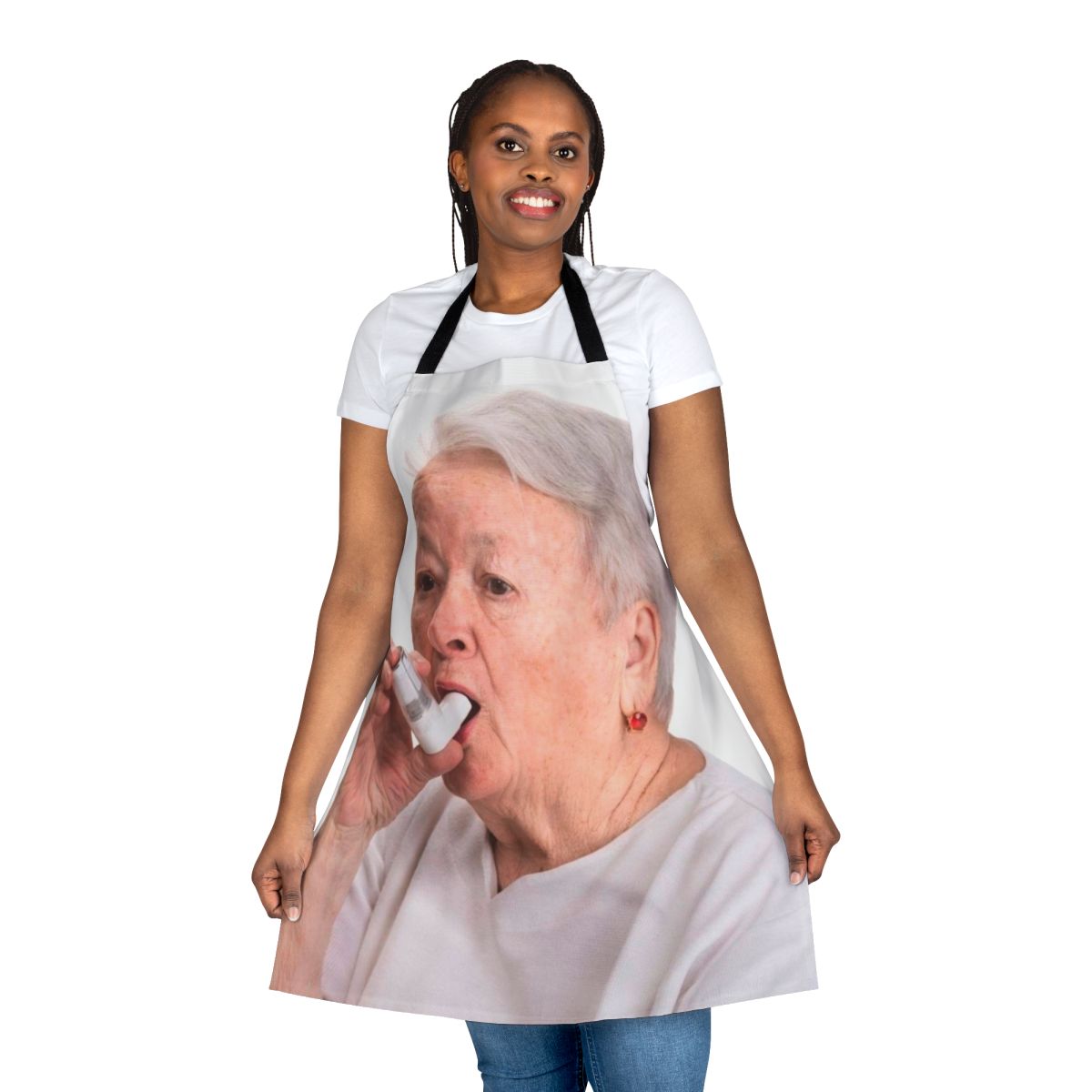 Breathe Easy Apron for Grandma - Medical Mask and Inhaler Holder