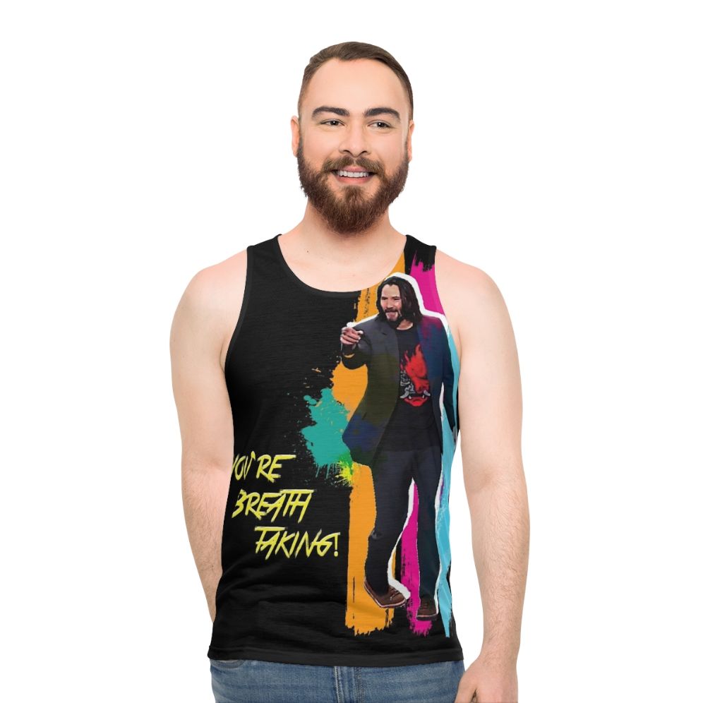 Unisex tank top with a breathtaking cyber punk design
