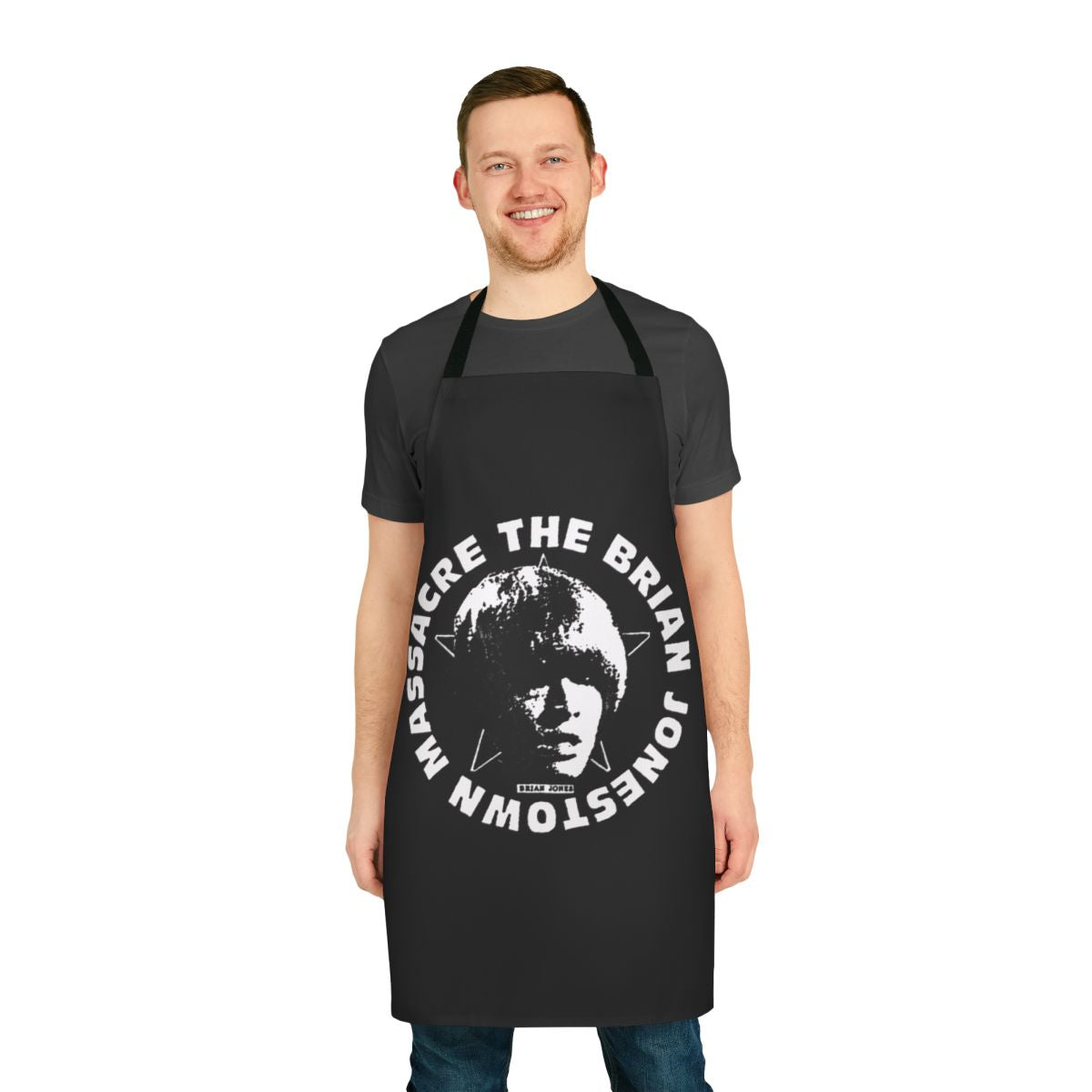 Brian inspired apron with commemorative Jonestown massacre design