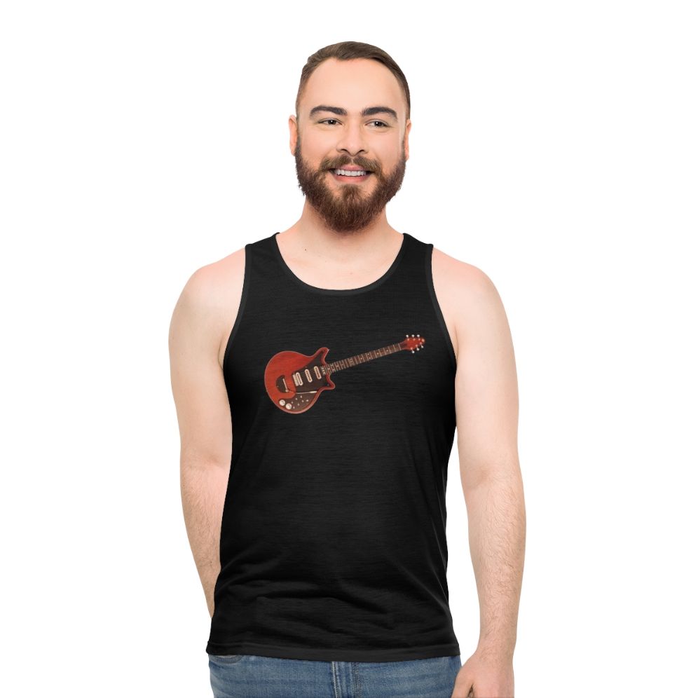 Brian May's Red Special guitar on a Queen unisex tank top